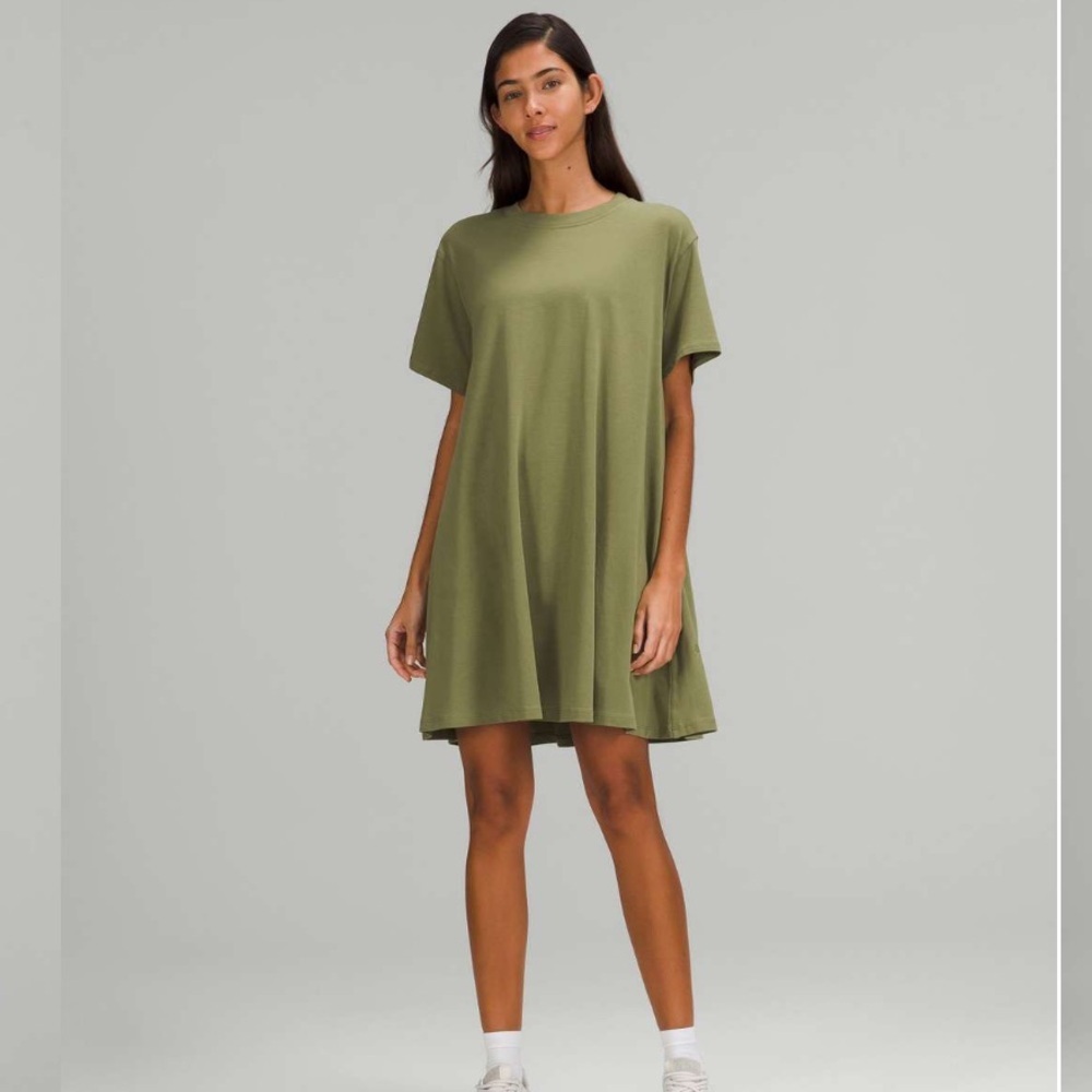 Lululemon Athletica Allโ Yours T-Shirt Mini Dress - Bronze Green